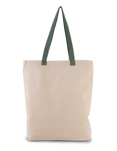 K-KI0278-SHOPPER BAG WITH GUSSET AND CONTRAST COLOUR HANDLE